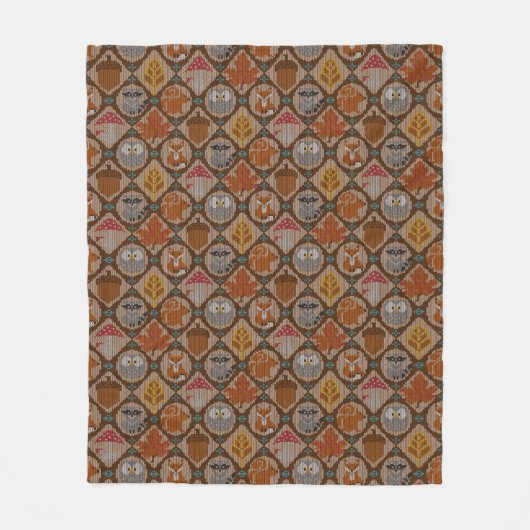 Niedlicher Waldherbst Fleecedecke (Vorderseite)