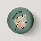 Niedlicher Waldleaf Personalisierter Grünhut Button (Vorderseite)