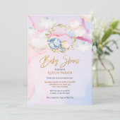 Niedlicher Waldschlafbär | Babydusche Einladung (Stehend Vorderseite)