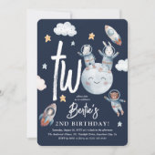 Niedlicher Waldtierraum 2. Geburtstag Einladung (Vorderseite)