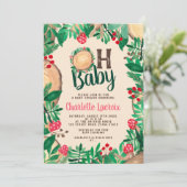 Niedlicher Waldwald Grünholz Oh Babydusche Einladung (Stehend Vorderseite)