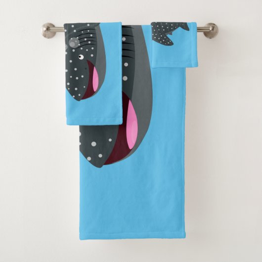 Niedlicher Walhai-Happy Cartoon-Abbildung Badhandtuch Set (Insitu)