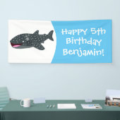 Niedlicher Walhai-Happy Cartoon-Abbildung Banner (Messe)