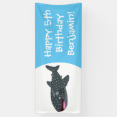 Niedlicher Walhai-Happy Cartoon-Abbildung Banner (Vertikal)