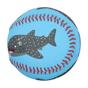 Niedlicher Walhai-Happy Cartoon-Abbildung Baseball