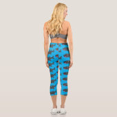 Niedlicher Walhai-Happy Cartoon-Abbildung Capri Leggings (Rückseite)