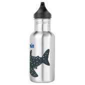 Niedlicher Walhai-Happy Cartoon-Abbildung Edelstahlflasche (Rechts)