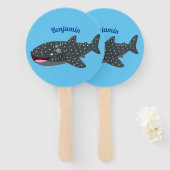 Niedlicher Walhai-Happy Cartoon-Abbildung Fächer (Vorne und Hinten)