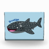 Niedlicher Walhai-Happy Cartoon-Abbildung Fotoblock (Vorderseite)