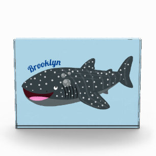 Niedlicher Walhai-Happy Cartoon-Abbildung Fotoblock