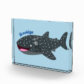 Niedlicher Walhai-Happy Cartoon-Abbildung Fotoblock (Rechts)