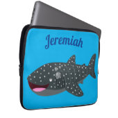 Niedlicher Walhai-Happy Cartoon-Abbildung Laptopschutzhülle (Vorne Rechts)