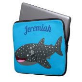 Niedlicher Walhai-Happy Cartoon-Abbildung Laptopschutzhülle (Vorderseite Links)