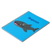 Niedlicher Walhai-Happy Cartoon-Abbildung Notizblock (Linke Seite)