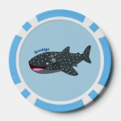 Niedlicher Walhai-Happy Cartoon-Abbildung Pokerchips (Rückseite)