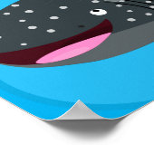 Niedlicher Walhai-Happy Cartoon-Abbildung Poster (Ecke)