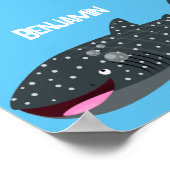 Niedlicher Walhai-Happy Cartoon-Abbildung Poster (Ecke)