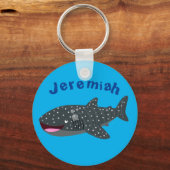 Niedlicher Walhai-Happy Cartoon-Abbildung Schlüsselanhänger (Vorderseite)