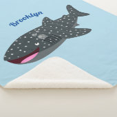 Niedlicher Walhai-Happy Cartoon-Abbildung Sherpadecke (3/4)