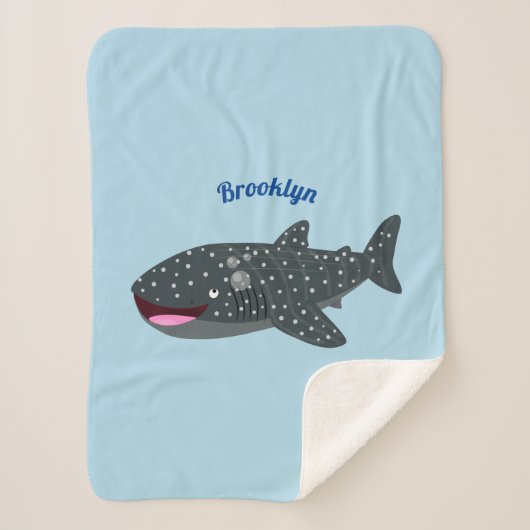 Niedlicher Walhai-Happy Cartoon-Abbildung Sherpadecke (Vorderseite)