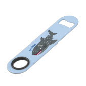 Niedlicher Walhai-Happy Cartoon-Abbildung Speed Flaschenöffner (Vorderseite Schrägansicht)