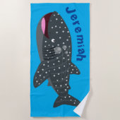 Niedlicher Walhai-Happy Cartoon-Abbildung Strandtuch (Vorderseite)