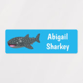 Niedlicher Walhai Happy Cartoon personalisiert Etiketten (Design 2)