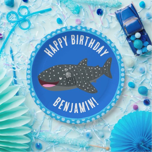 Niedlicher Walhai personalisierter Geburtstag Pappteller (Party)