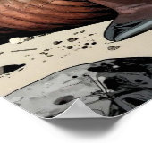 Niedlicher Walross auf einem Sandstrand Poster (Ecke)