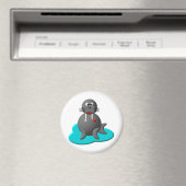 Niedlicher Walrus im Wasser Magnet (In Situ (Geschirrspüler))