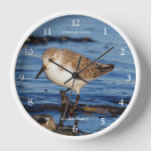 Niedlicher Wandersanderling Shorebird Sandpiper Wanduhr (Vorderseite)