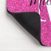 Niedlicher Warm-Rosa-Glitzer-Monogramm-Maus-Pad Mousepad (Ecke)