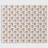 niedlicher Waschbär; geflieste Liebhaber Geschenkpapier (Flach)