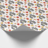 niedlicher Waschbär; geflieste Liebhaber Geschenkpapier (Ecke)