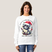 Niedlicher Waschbär in Weihnachtsmannmütze! Sweatshirt (Vorne ganz)