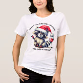 Niedlicher Waschbär in Weihnachtsmannmütze! Tri-Blend Shirt (Vorderseite)