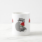 Niedlicher Waschbär mit Wassermelone Kaffeetasse (Mittel)