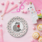 Niedlicher Waschbär mit Wassermelone Pappteller (Party)