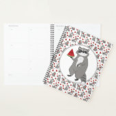 Niedlicher Waschbär mit Wassermelone Planer (Anzeige)