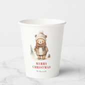 Niedlicher Wasserbär Frohe Weihnachtsfeier Pappbecher (Vorderseite)