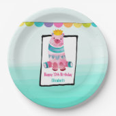 Niedlicher Wasserbär Geburtstag einer Krone Pappteller (Vorderseite)