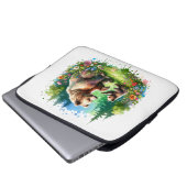 Niedlicher Wasserbär und -würfel Laptopschutzhülle (Vorne Knopf)