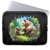 Niedlicher Wasserbär und -würfel Laptopschutzhülle (Vorderseite)