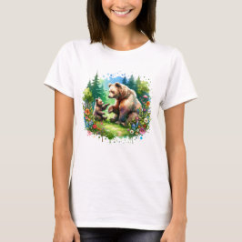 Niedlicher Wasserbär und -würfel T-Shirt