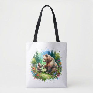 Niedlicher Wasserbär und -würfel Tasche
