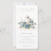 Niedlicher Wasserfall Blauer Blumenstrauß Dankeskarte (Vorderseite)