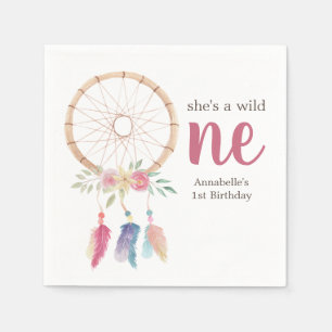 Niedlicher Wasserfarben Dreamcatcher Wilder 1. Geb Serviette