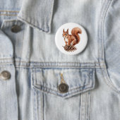 Niedlicher Wasserfarben-Eichhörnchen-Waldtier-Knop Button (Beispiel)