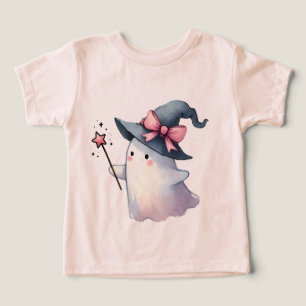 Niedlicher Wasserfarben-Geist, der einen Zauber au