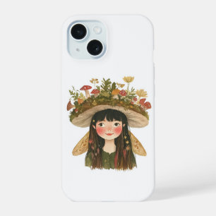 Niedlicher Wasserfarben-Pilz-Mädchen-Feen-Anstecke iPhone 15 Hülle